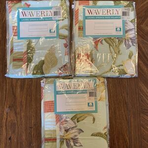 Waverly Laurel Springs Tate Valance Floral 52x16 in Set of 3 New